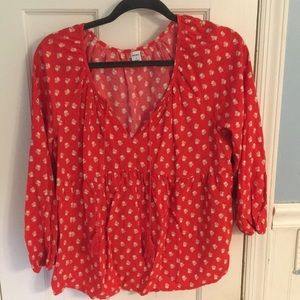 *NWOT* Old Navy Red Floral Blouse